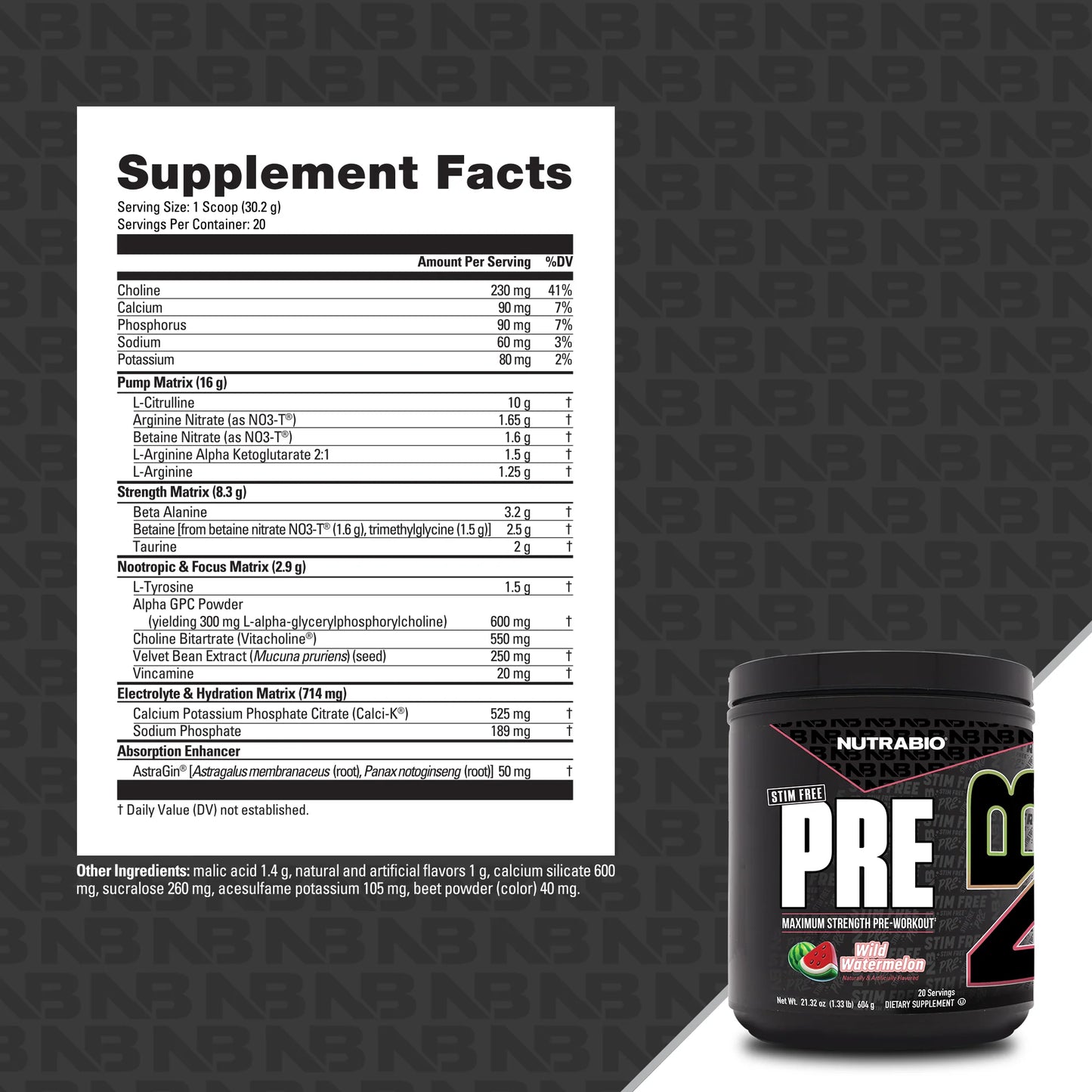 Nutrabio Stim-free Pre-Workout